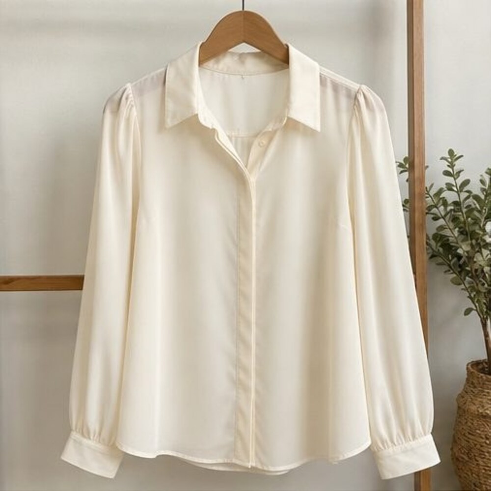 Cream Peplum Top